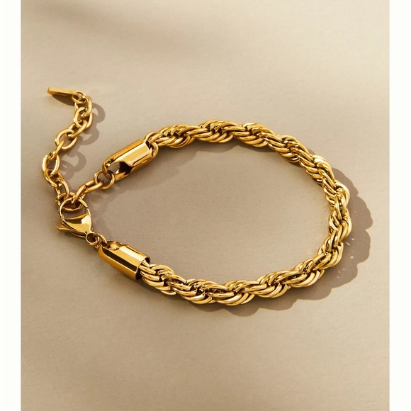 Anthropologie Jewelry - Cendre Marseille Gold Twisted Rope Chain Bracelet